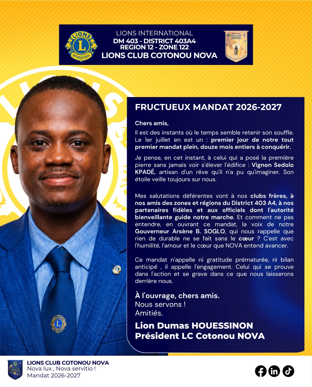 Bénévoles du Lions Club Cotonou Nova